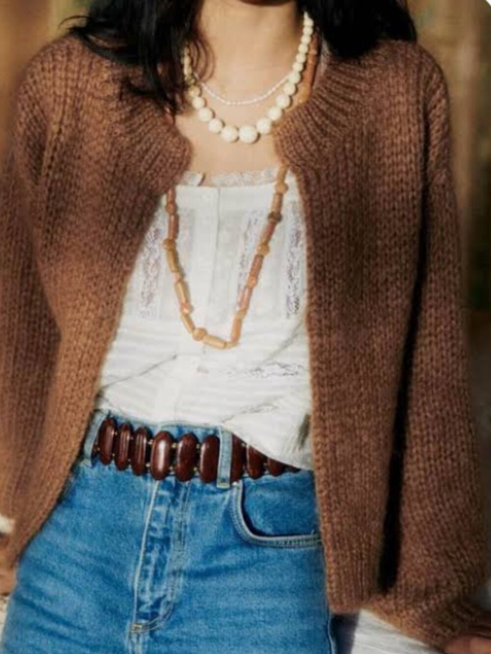 Sezane Ambra Cardigan Brown - Size T3